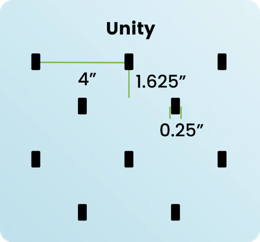 A picture of the size and length of a unity.